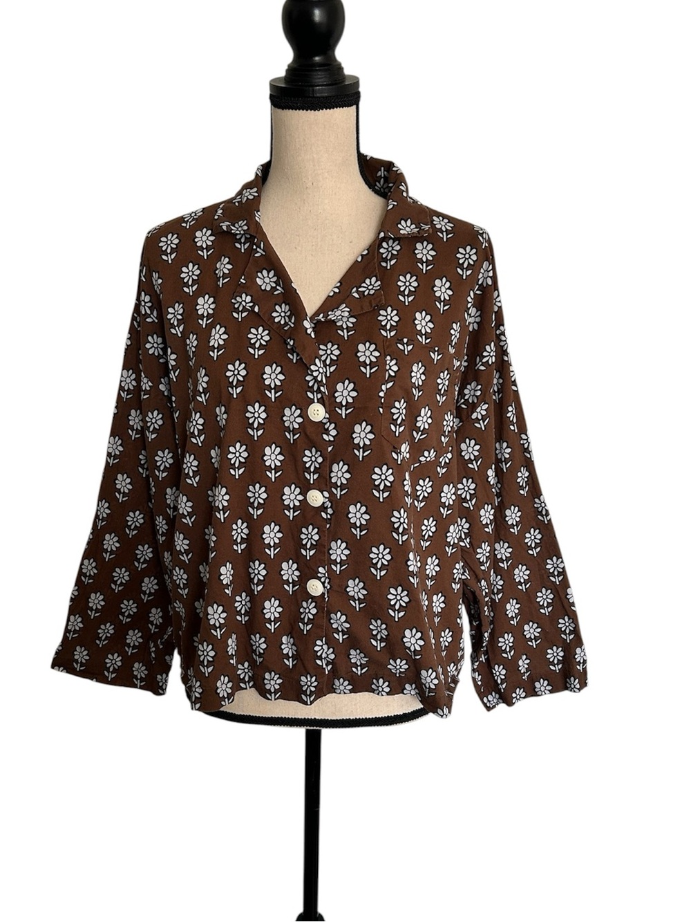Rhode 100% Organic Cotton Floral Print Blouse
